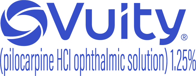 VUITY® (pilocarpine hydrochloride ophthalmic solution) 1.25% logo.